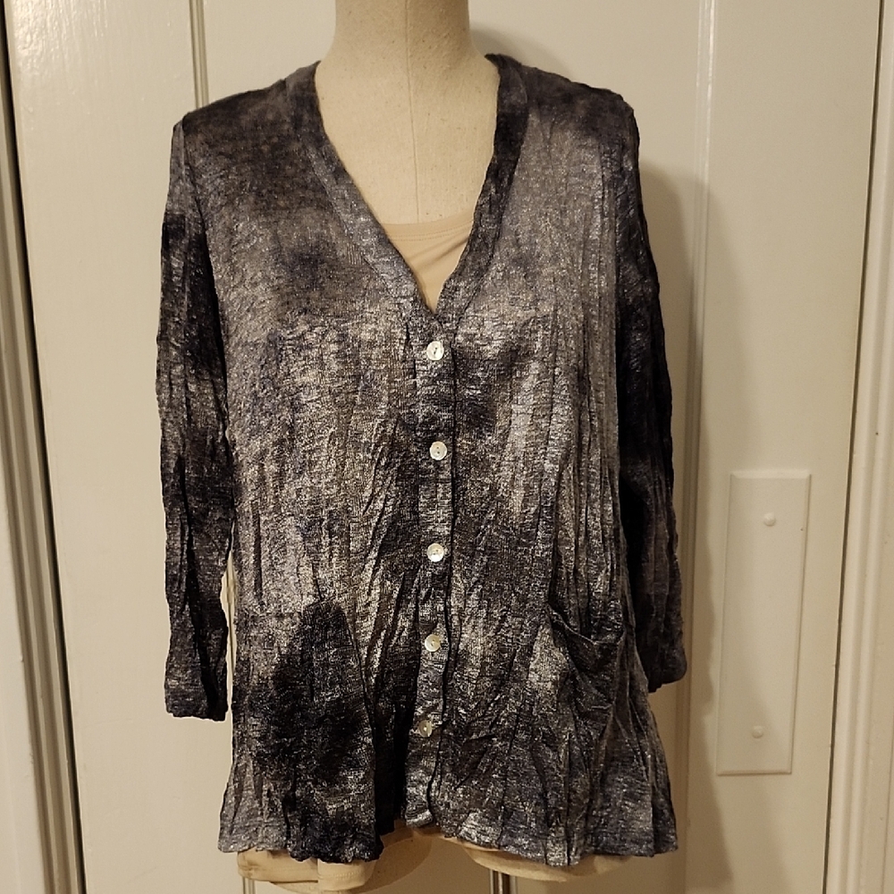 Alembika Crinkle Tie-Die Kint Cardigan